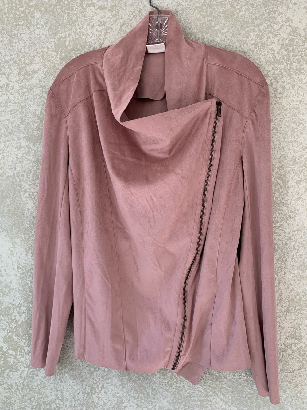 Women's Blush Asymmetric Zip Leather Jacket